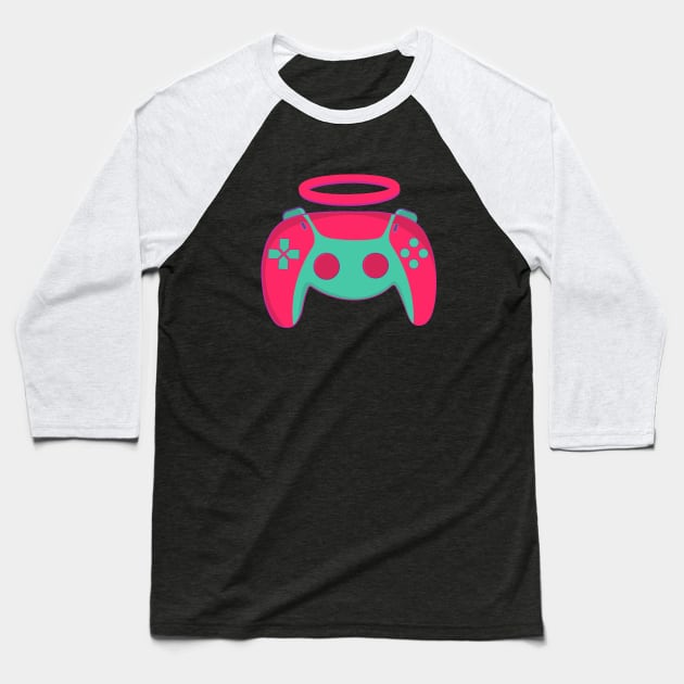 Punk Gaming Angel Baseball T-Shirt by novaya